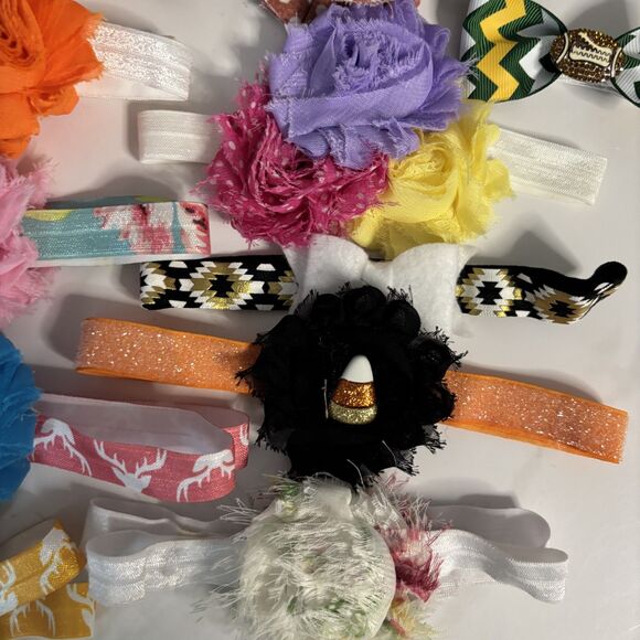 Baby Toddler Headband Hairbow LOT 50+ Holidays Everyday Colorful Elastic - Picture 2 of 5